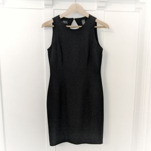 LIZ CLAIBORNE EUC Black Mini Sheath Keyhole Back